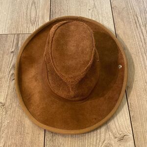 Vintage Skullys by Henschel Suede & Leather Hat Size Small